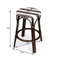thumbnail image 3 of Home Square 3 Piece Rattan Counter Stool Set in Dark Brown and White, 3 of 8