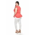 thumbnail image 3 of Blusa peplum con collar Roman Fashion /Tallas Extras, 1038 (Coral) coral 42, 3 of 5