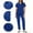 Blue, variant on Natural Uniforms Womens Cool Stretch Modern Tuck-In Top Yoga Jogger Scrub Set with Regular and Petite Size