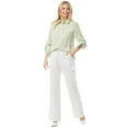 thumbnail image 5 of Made by Olivia Women's Flap Pocket Drawstring Waist Linen Cargo Pants, 5 of 5