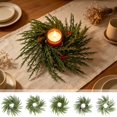 thumbnail image 7 of Table Centerpiece,Floral Candle Ring,Mini Artificial Flower Wreath with Standard Inner Diameter for Dining Desk Wedding Holiday Candle Display, 7 of 7