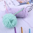 thumbnail image 4 of Knitting Material Package With Crochet Hooks Colorful Cotton Wool Plastic Clips And Needles Knitting Tools Accessories Set, 4 of 6