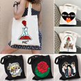 thumbnail image 2 of My Chemical Romance Mcr Dead Hell Heaven Flower i'm not okay Bolsos de lona para mujer, bolsos de hombro estilo Harajuku, 2 of 5