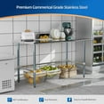 thumbnail image 2 of ROVSUN 60" X 24" Open Base Stainless Steel Table, NSF Commercial Heavy Duty Prep & Work Table,Metal Table for Kitchen, Restaurant, Home, Hotel, Garage, Laundry, 2 of 8