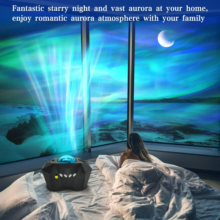 Cadrim Star Projector Aurora con Moon Northern Lights Proyector para niños  Adultos Starry Projection Bluetooth Speaker y Remote Night Lamp para el  dormitorio