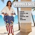 thumbnail image 7 of Xixirimido Daisy American Flag Print Women's Kaftan Dresses Plus Size Beach Cover Up V-Neck Batwing Sleeve Swimsuit Coverup Summer Caftan Dress, 7 of 7