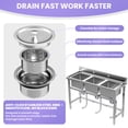 thumbnail image 6 of 3 Compartment Outdoor Freestanding Kitchen Sink with Adjustable Legs, Commercial Utility Sink, Utility Sink, Kitchen Sink for Farmhouse, Outdoor Use, 6 of 8