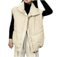 thumbnail image 3 of DDAPJ pyju Women Oversized Puffer Vest Cap Sleeve Lightweight Quilted Jacket Padded Coat Outwear with Pockets Sales Today Clearance White L, 3 of 9