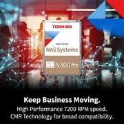 Toshiba N300 Pro 12TB 3.5 inch Internal Hard Drive CMR SATA 6 Gb/s 7200 RPM 512 MB Cache