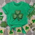 thumbnail image 1 of T-shirt de la Saint-Patrick pour Femmes, Col Rond, Manches Courtes, Imprimé Arbre de Noël, 1 of 4