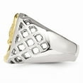 thumbnail image 3 of Stainless Steel with 925 Sterling Silver Jesus Yellow IP-plated Ring Band Size 10, 3 of 8