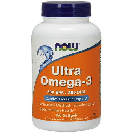 Ultra oméga-3, 500 EPA / DHA 250 NOW Foods 180 Softgel