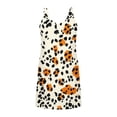 thumbnail image 6 of ClodeEU Women's Summer Stretch V Neck Spaghetti Strap Dress with Print ,Casual Solid Color Midi Dress Khaki,Womens Plus S, 6 of 7