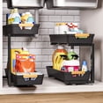 thumbnail image 3 of Enogets 2-Pack Under Sink Organizer, 2-Tier Pull-Out Storage Shelf for Kitchen & Bathroom – Black, 3 of 11