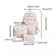thumbnail image 2 of Women's Polka Dot Laptop Backpack 3 Piece Set, Vintage Pink Nylon School Bag with Lunch Tote & Pencil Case, Water Resistant 15.6 Inch Computer Daypack for College Students Teens Travel, 2 of 5