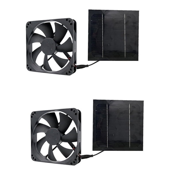 2 Uds 20W 6 Pulgadas Kit de Ventilador de Escape Solar Extractor de Aire Mini Ventilador Ventilador Alimentado por Panel Solar para Casa de Pollo de Perro