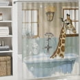 thumbnail image 6 of Orinice Giraffe Bathtub Bubbles Bathroom Decor Set Multi Size Colorful Luxurious Graphic Print Polyester Fabric Fashion Bathroom Decor Sets with Hooks 100% Polyester Shower Curtain for Bathroom, 6 of 7