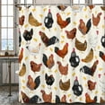 thumbnail image 7 of Cute Chicken Shower Curtain for Bathroom,Farm Hen Rooster Waterproof Fabric Shower Curtain,72x72, 7 of 7