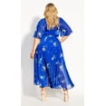 thumbnail image 2 of City Chic Women's Plus Size Blue Floral Maxi Dress Elbow Sleeves - Blue, 2 of 3