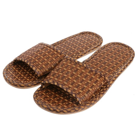 

NICEXMAS 1 Pair Rattan Home Slippers Summer Casual Shoes Bamboo Daily Slippers Home Shoes