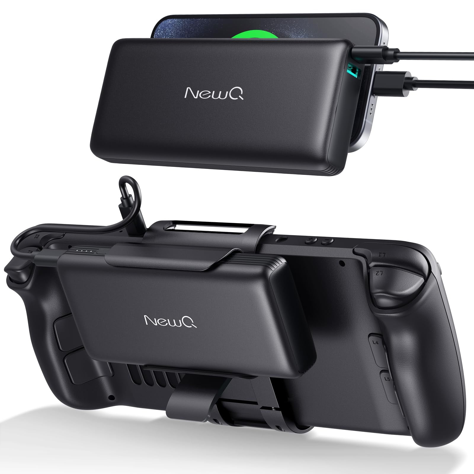 NEWQ 2-in-1 Steam Deck Battery Bank & Stand for Steam Deck/Steam