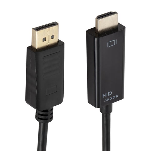 4K Display Port to HDMI-Compatible Compatible Adapter Cable for Computer and Laptop Connections to TV and Projector