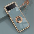 thumbnail image 1 of Para Samsung Galaxy Z Flip6 Funda de teléfono galvanizada ZFlip3 Soporte de anillo Cubierta protectora magnética para automóvil, 1 of 5
