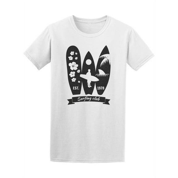 Surfing Club Est1978 Dude Posing T-Shirt Men -Image by Shutterstock, Male Small