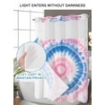 thumbnail image 4 of No Hook Cloth Fabric Shower Curtain with Snap in Liner, Pink Blue Ombre Waterproof Shower Curtains Set with See Through Top Window, Modern Boho Ethnic Tie Dye Geometric Bath Curtains Shower 72"x84", 4 of 6