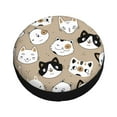 thumbnail image 2 of ZNDUO Beige Seamless Cartoon Cats Pattern Spare Tire Cover, Universal Spare Tire Wheel Covers 15 inch, 2 of 8