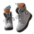 thumbnail image 3 of Gyexs Women's Snow Boots Size 11, Winter Shoes Women Boots, Static Dissipative, Lace-Up, Cold Weather & Shearling, Wingtip Toe, Winter Clothes, Grey, Size 10, 3 of 8