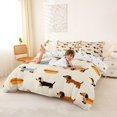 thumbnail image 3 of Homewish Funny Dachshund Duvet Cover Queen,Hot Dog Bun Queen Bedding,Cream,Polkadot Reversible,3-Piece,1 Duvet Cover and 2 Pillowcases, 3 of 6