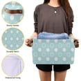 thumbnail image 7 of Coolnut Large Foldable Storage Bin Blue Polka Dot Fabric Storage Baskets Collapsible Decorative Baskets Organizing Basket Bin with PU Handles for Shelves Home Closet Living Room-1Pack Decor Gifts, 7 of 7