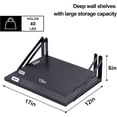 thumbnail image 3 of Black Floating Shelves, 12 Inch Deep Wall Mounted Shelves Set of 2, Modern Floating Wood Shelves for Wall Decor Large Storage Shelves for Bathroom Bedroom Kitchen Living Room, 3 of 7
