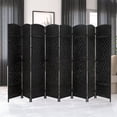 thumbnail image 3 of FDW 8 Panel Folding Privacy Room Divider Screen, 70" Tall, Black, 3 of 8