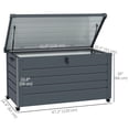 thumbnail image 2 of Coffre de Rangement de Jardin Imperméable Gris Foncé de 82 Gallons avec Roues et Couvercle - Contenant pour Patio Extérieur et Jardin - 47,2 Pouces x 24,4 Pouces, 2 of 7