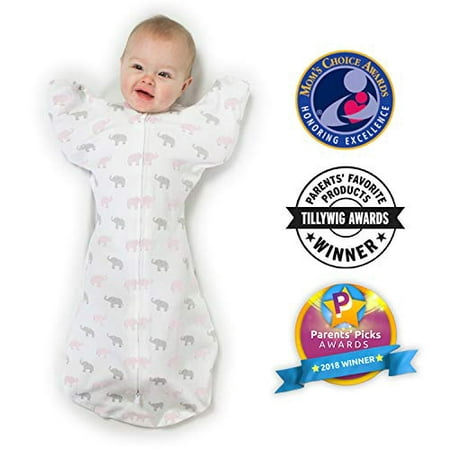 SwaddleDesigns Infant Cotton Baby Gown with Mitten Foldover