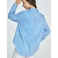thumbnail image 3 of SSLR Oversized Button Down Shirts for Women Long Sleeve Dress Shirts High Low Causal, 3 of 8