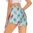 thumbnail image 4 of Picia Modern Ice Cream Pattern Women's 2 in 1 Athletic Running Shorts High Waisted Workout Casual Gym Sweat Shorts with Comfy Liner Zipper Pockets-Small, 4 of 9