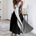 thumbnail image 2 of Robe de Plage, Robes d'Été pour Femmes, Robe Maxi Sans Manches Colorée Mode Décontractée avec Encolure en V Robes d'Été pour Femmes, 2 of 5
