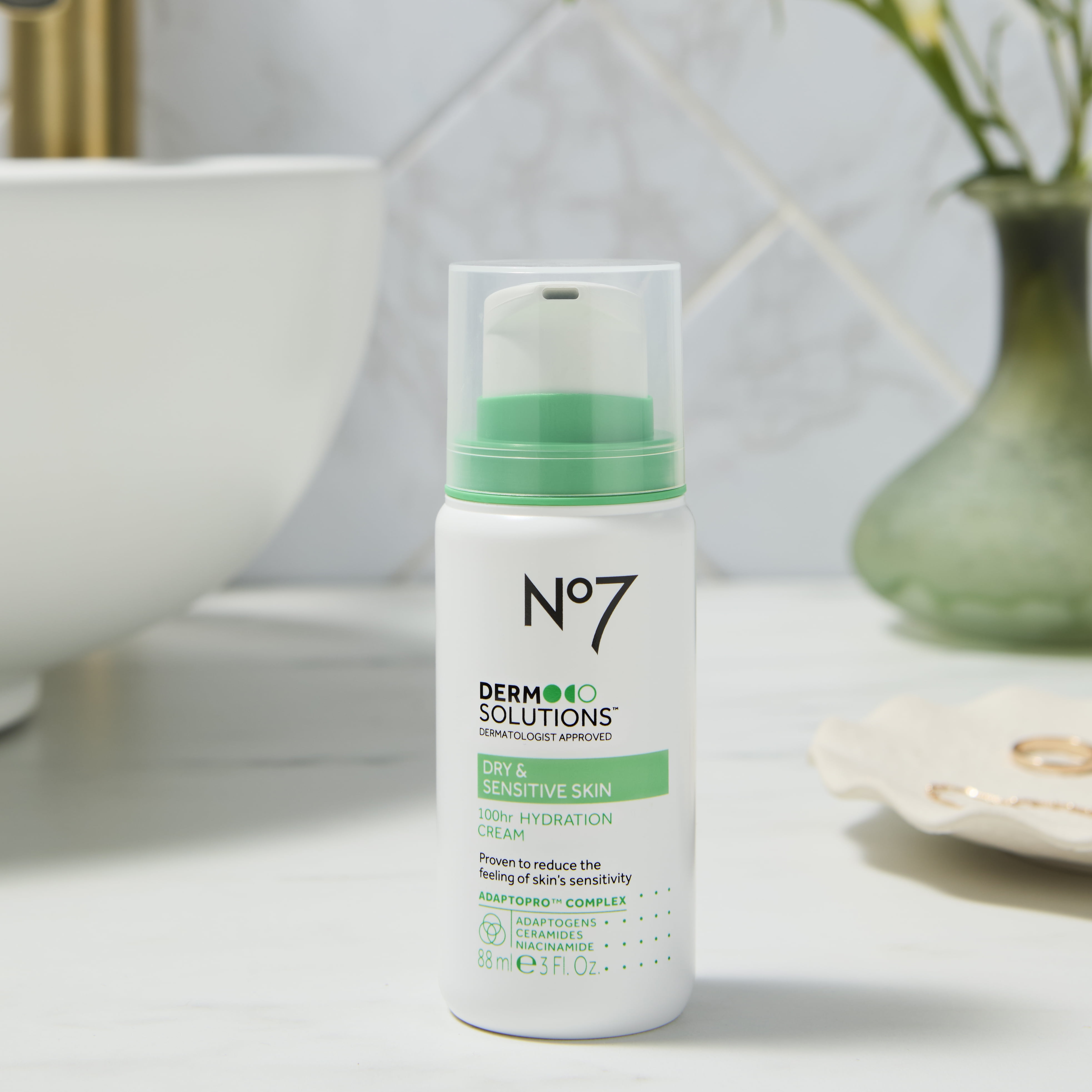 No7 Derm Solutions 100hr Hydrating Face Moisturizer, for Normal to Dry & Sensitive Skin, 3oz