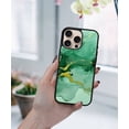 thumbnail image 5 of WIRESTER Shockproof Soft Rubber Cover Case for Apple iPhone 16 Pro Max 6.9" 2024, Marble Gold And Green, 5 of 5