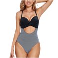 thumbnail image 1 of Traje de baño cómodo de color sólido para mujer Traje de baño de cintura alta OAVQHLG3B Store lin121212, 1 of 4