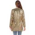 thumbnail image 2 of Manteau à Paillettes Ouvert pour Femmes Blazer Las Vegas Fête Club Veste Cocktail, 2 of 5