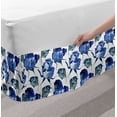 thumbnail image 2 of Watercolor Bed Skirt, Hand Drawn Roses and Leaves Abstract Floral Blooming Nature Theme, Elastic Bedskirt Dust Ruffle Wrap Around for Bedding Decor, 4 Sizes, Violet Blue Slate Blue, by Ambesonne, 2 of 2