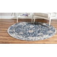 thumbnail image 3 of Oregon Collection Low-Pile Geometric Blue Area Rug, 3' Round, 3 of 9