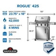 thumbnail image 2 of Napoleon Rogue 425 Propane Gas Grill, Stainless Steel, Durable 3-Burner Grill, 2 of 7