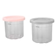 thumbnail image 3 of 2 vasos para helado de 600 ml, recipiente para almacenamiento de helado para Ninja NC299AMZ NC300s, gris y rosa., 3 of 14