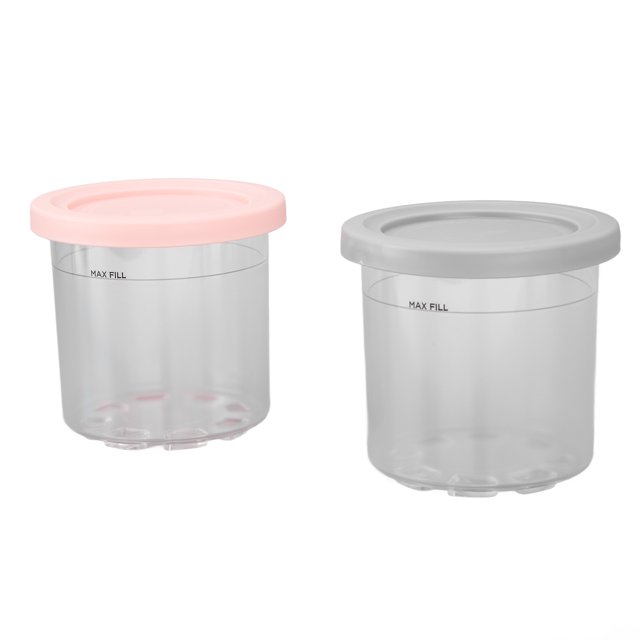 Ice Cream Pints Cup, 2PCS 600ml NC299AMZ NC300s Series Frozen Foods Storage Jar Free From BPA Reusable Yogurt Practical Ice Cream Pints Cup for Soup Dessert