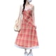 thumbnail image 3 of Vestido con cuello en V,Vestido con tirantes finos Vestido a cuadros de seda Vestido con tirantes finos Muy recomendado, 3 of 8